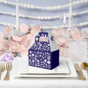 Lila und weiße Boho-Wildblumen  Geschenkschachtel