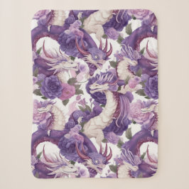 Lila und weiße Drachen und Rose Sherpadecke