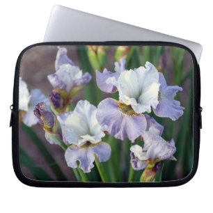 Lila und weiße Frühlingsinris Laptopschutzhülle