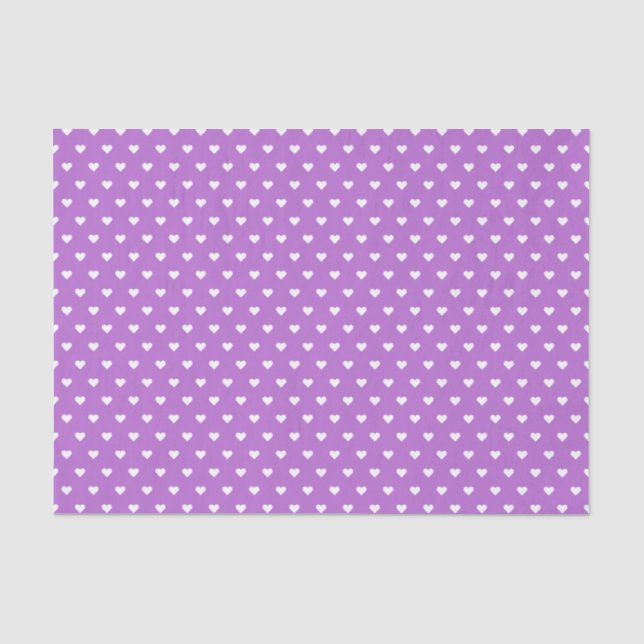 Lila und weiße Herzen | Custom Seidenpapier (Vorderseite)