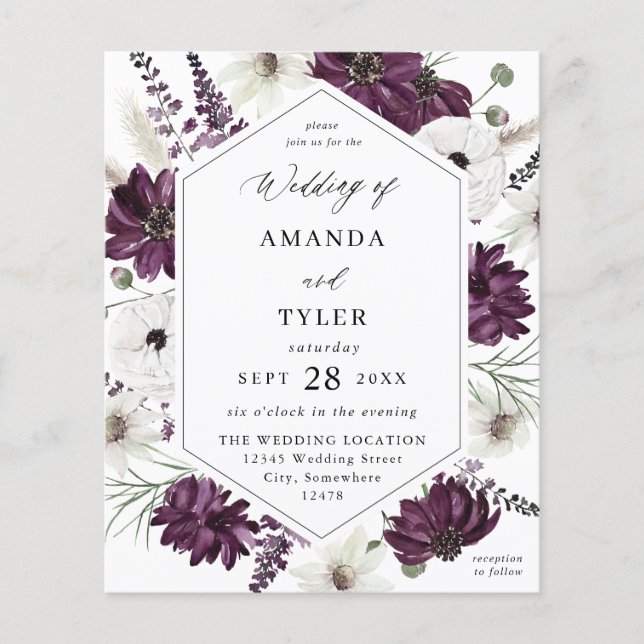 Lila und weiße Hochzeit Flyer (Vorne)