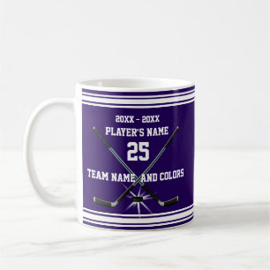 Lila und weiße Hockey-Tassen für Spieler Kaffeetasse