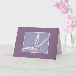 Lila und weiße Hummingvogel Faltkarte Karte