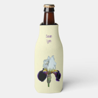 Lila und weiße Iris-Flaschen-Kooler-Kühler Flaschenkühler