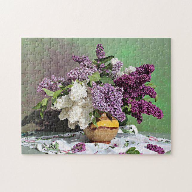 Lila und weiße Lilacs Bouquet Foto (Horizontal)