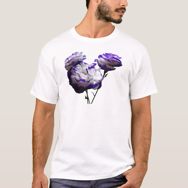 Lila und weiße Lisianthus T-Shirt (Vorderseite)