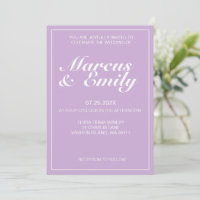 Lila und weiße Minimalistische Hochzeit