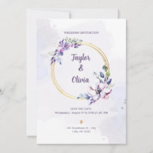 Lila und weiße Minimalistische Hochzeit personalis