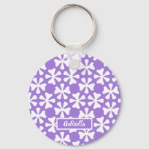 Lila und weiße moderne geometrische Blumengestaltu