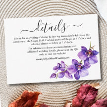 Lila und weiße Orchideenhochzeit Details