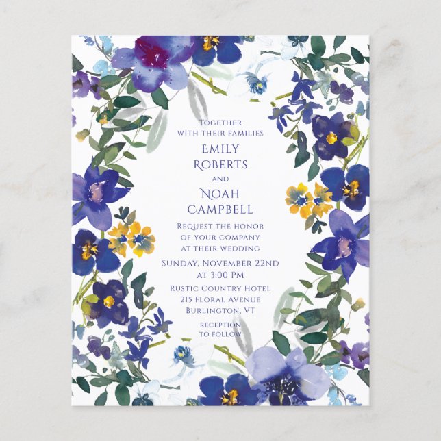 Lila und weiße Orchideenhochzeit Flyer (Vorne)
