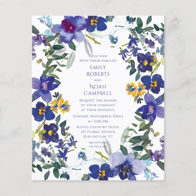 Lila und weiße Orchideenhochzeit Flyer (Vorne)