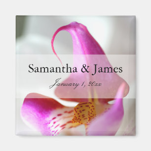 Lila und weiße Orchideenhochzeit Magnet
