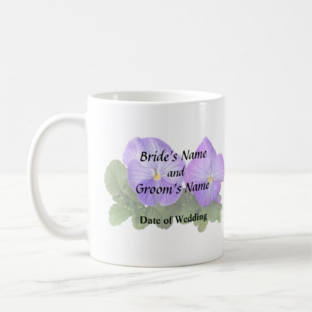 Lila und weiße Pansy Couple Kaffeetasse (Links)
