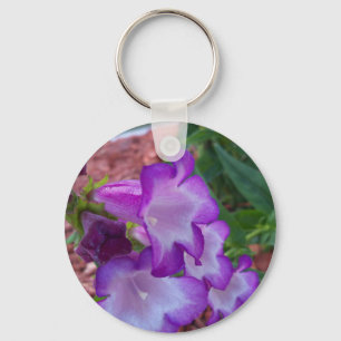 Lila und weiße Phönix-Penstemon-Blume Schlüsselanhänger