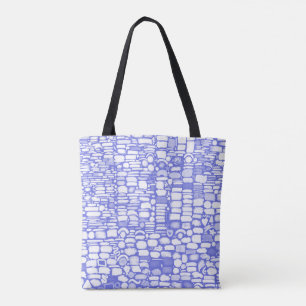 Lila und weiße Pinselstriche Tasche