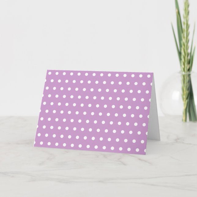 Lila und weiße Polka Dots Vielen Dank Dankeskarte (Vorderseite)