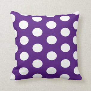 Lila und weiße Polka Dotwurf Kissen