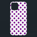 Lila und weiße Polka-Punkte Case-Mate iPhone Hülle<br><div class="desc">Lila und weiße Polka-Punkte</div>
