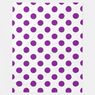 Lila und weiße Polka-Punkte Fleecedecke