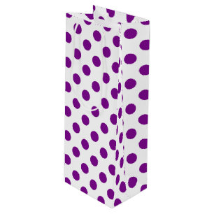 Lila und weiße Polka-Punkte Geschenktüte Für Weinflaschen