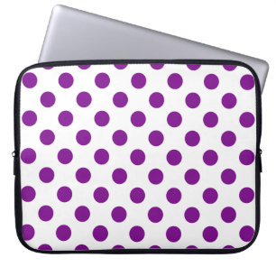 Lila und weiße Polka-Punkte Laptopschutzhülle