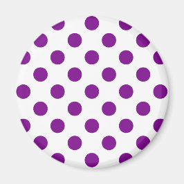 Lila und weiße Polka-Punkte Magnet