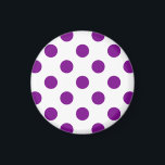 Lila und weiße Polka-Punkte Magnet<br><div class="desc">Lila und weiße Polka-Punkte</div>