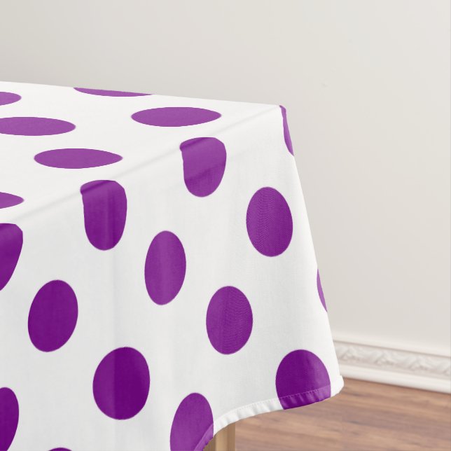 Lila und weiße Polka-Punkte Tischdecke (Beispiel)