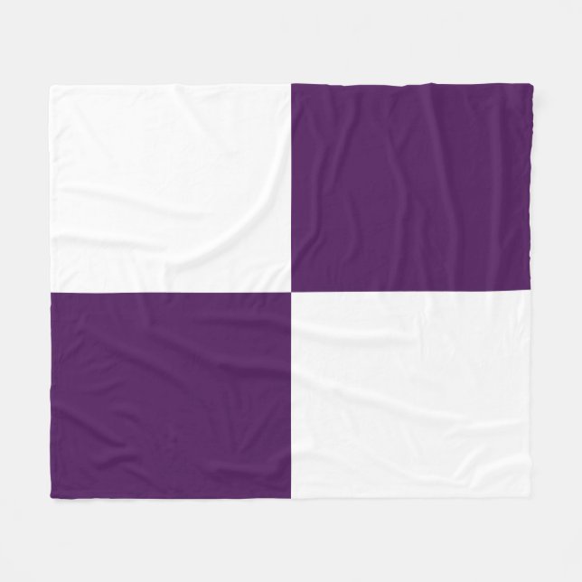 Lila und weiße Rechtecke Fleecedecke (Vorderseite (Horizontal))