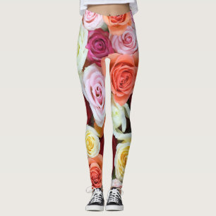 Lila und weiße Rosen in Big Pink Leggings