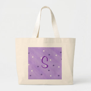 Lila und weiße Stars, Taschen für Monogramm