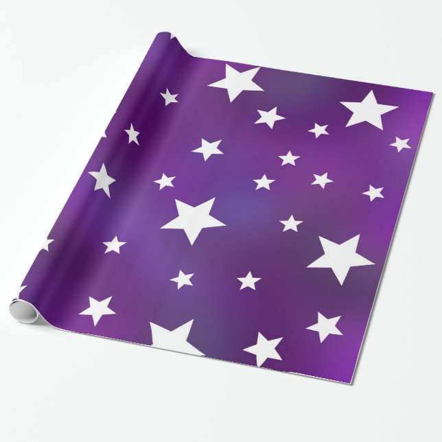 Lila und weiße Sternchen-Vereinbarung Geschenkpapier (Ungerollt)
