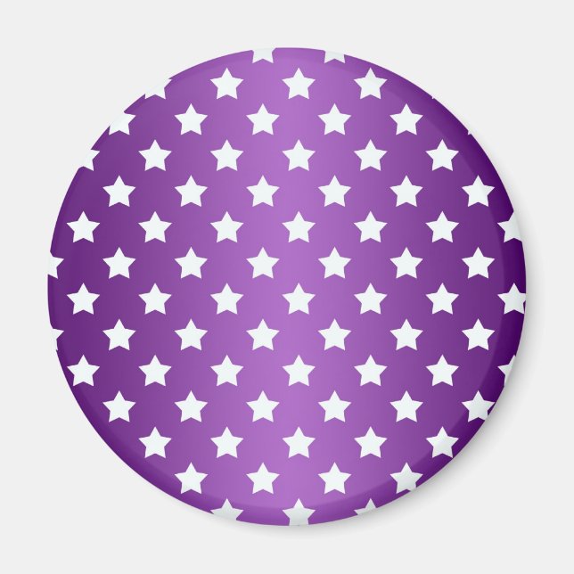 Lila und weiße Sternmuster Magnet (Vorne)