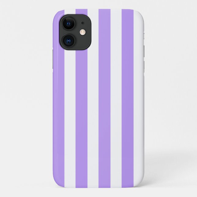 Lila und weiße Streifen Case-Mate iPhone Hülle (Rückseite)