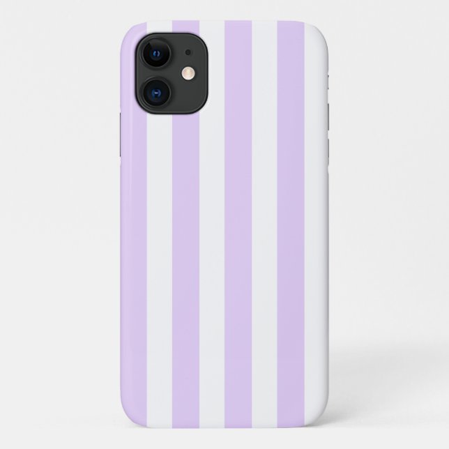 Lila und weiße Streifen Case-Mate iPhone Hülle (Rückseite)