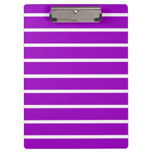 Lila und weiße Streifen Design Klemmbrett