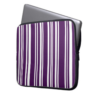 Lila und weiße Streifen Laptopschutzhülle