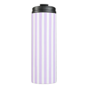 Lila und weiße Streifen Thermosbecher