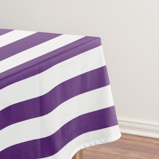 Lila und weiße Streifen Tischdecke (Beispiel)