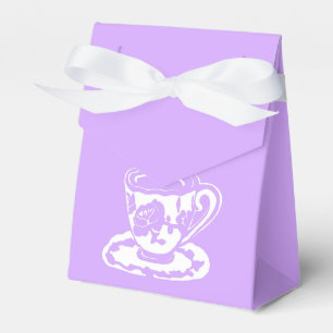 Lila und weiße Teacup-Zelt-Bevorzugungs-Kästen Geschenkschachtel