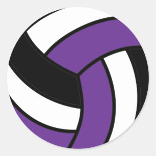Lila und weiße Volleyball Runder Aufkleber