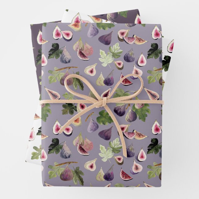 Lila und weiße Wasserfarben Geschenkpapier Set (Beispiel)