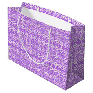 Lila und weiße Weihnachtsmesse Isle Pattern Große Geschenktüte