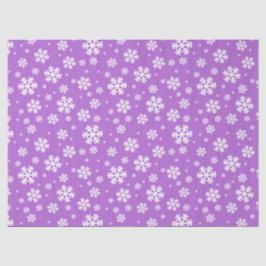 Lila und weiße Winterschneeflocken Muster Seidenpapier