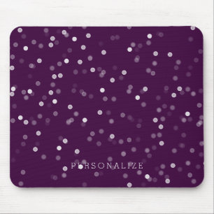Lila und weißer Bokeh Confetti Mousepad