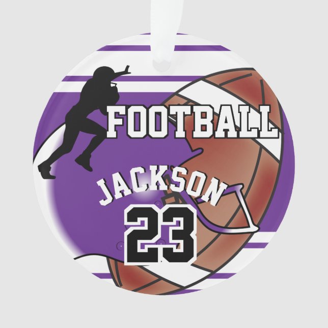 Lila und weißer Fußballball Ornament (Vorderseite)