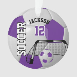 Lila und weißer Fußballball Ornament