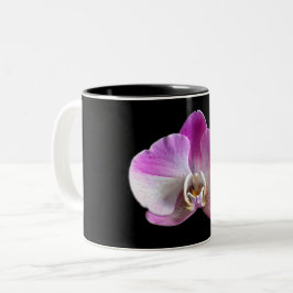 Lila und weißer Orchid Zweifarbige Tasse