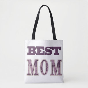 Lila und weißes Design mit bester Mama Tasche
